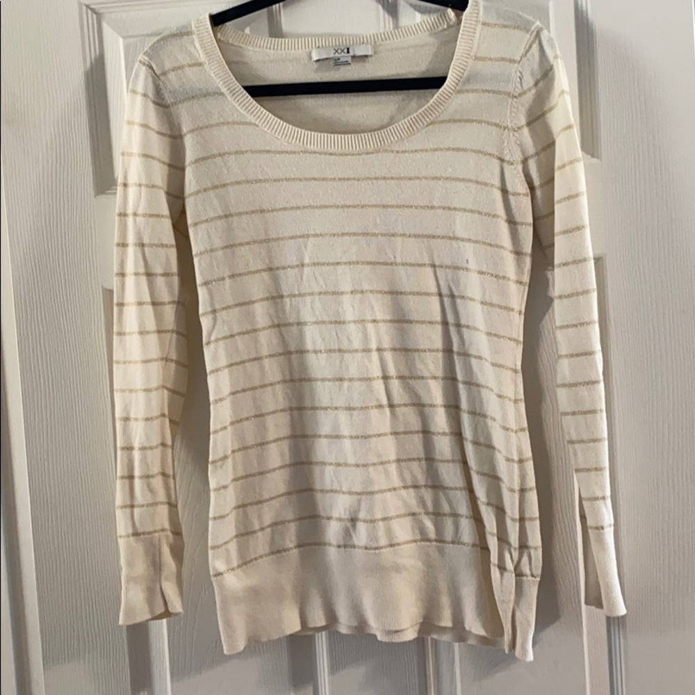 Forever 21 Cream and Gold Top